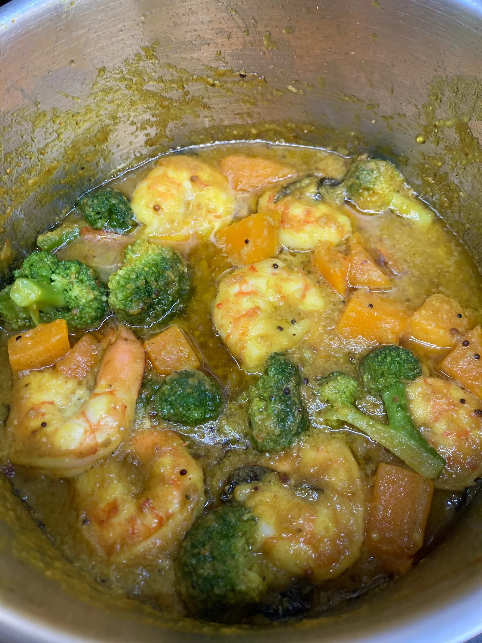 Curry de gambas au lait de coco avec riz Basmati